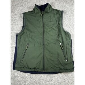 Gap VTG 90's Green/ Blue Zippered Reversible Vest Medium